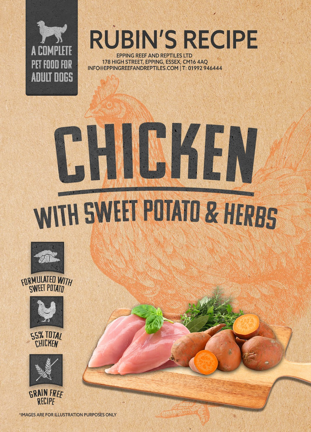 Chicken with Sweet Potato & Herbs 12kg