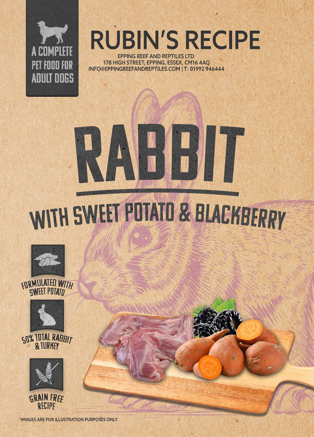 Rabbit with Sweet Potato & Blackberry 6kg